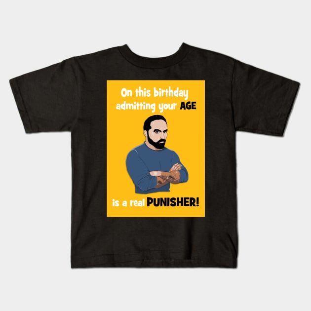 The Punisher birthday! Kids T-Shirt by Happyoninside